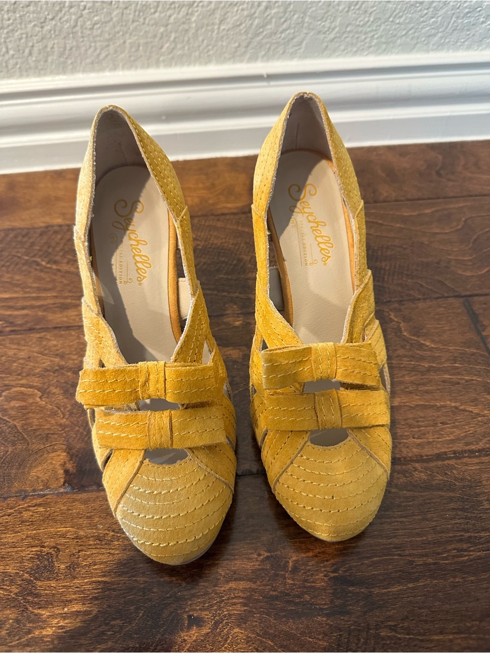 Seychelles Women's Yellow Suede Heels